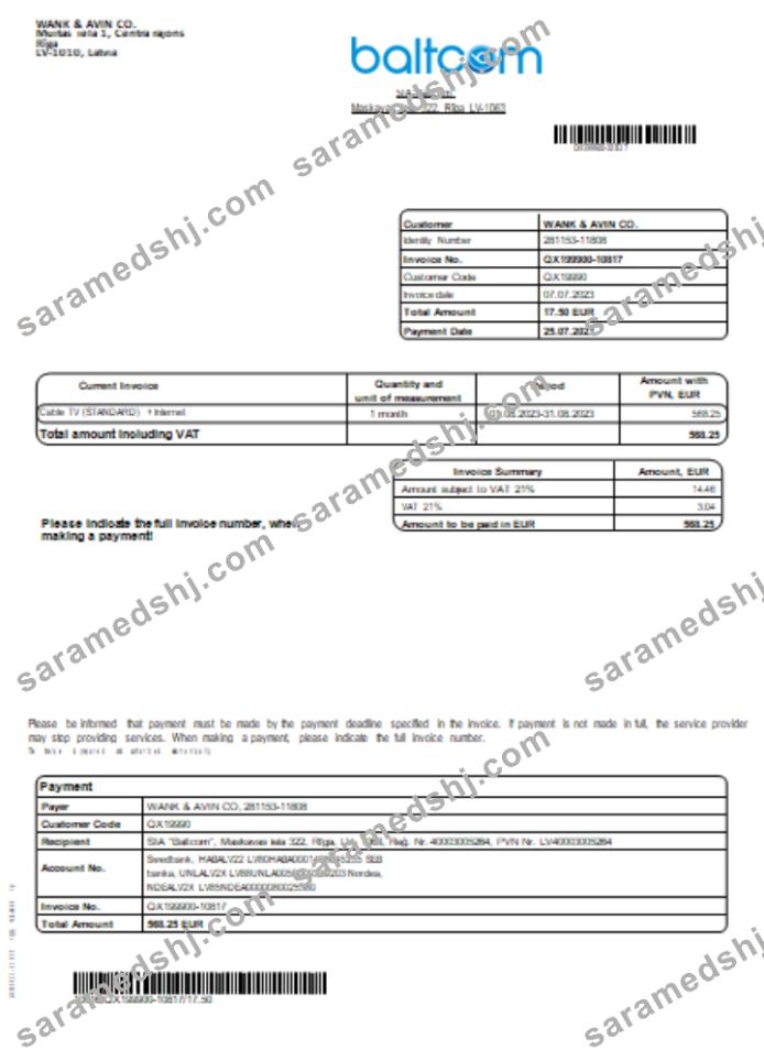 Baltcom telecommunications utility business bill,  SCR